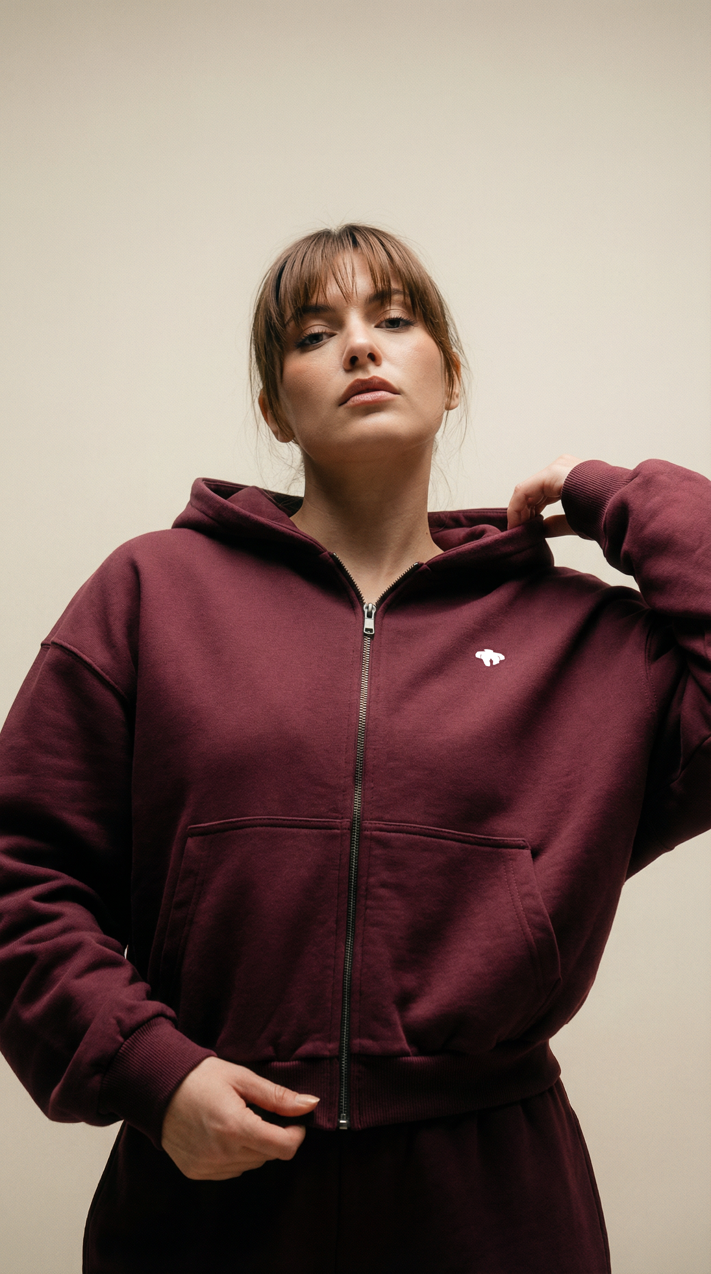 Denise Unisex Zipped Boxy Hoodie